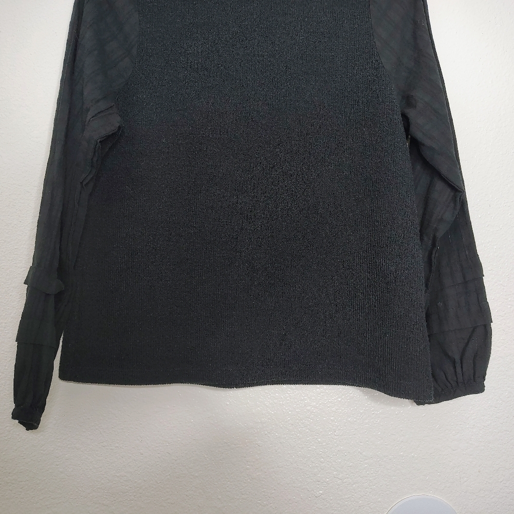 Madewell Women's Black Balloon Sleeves High Neck Sz L - Picture 5 of 15